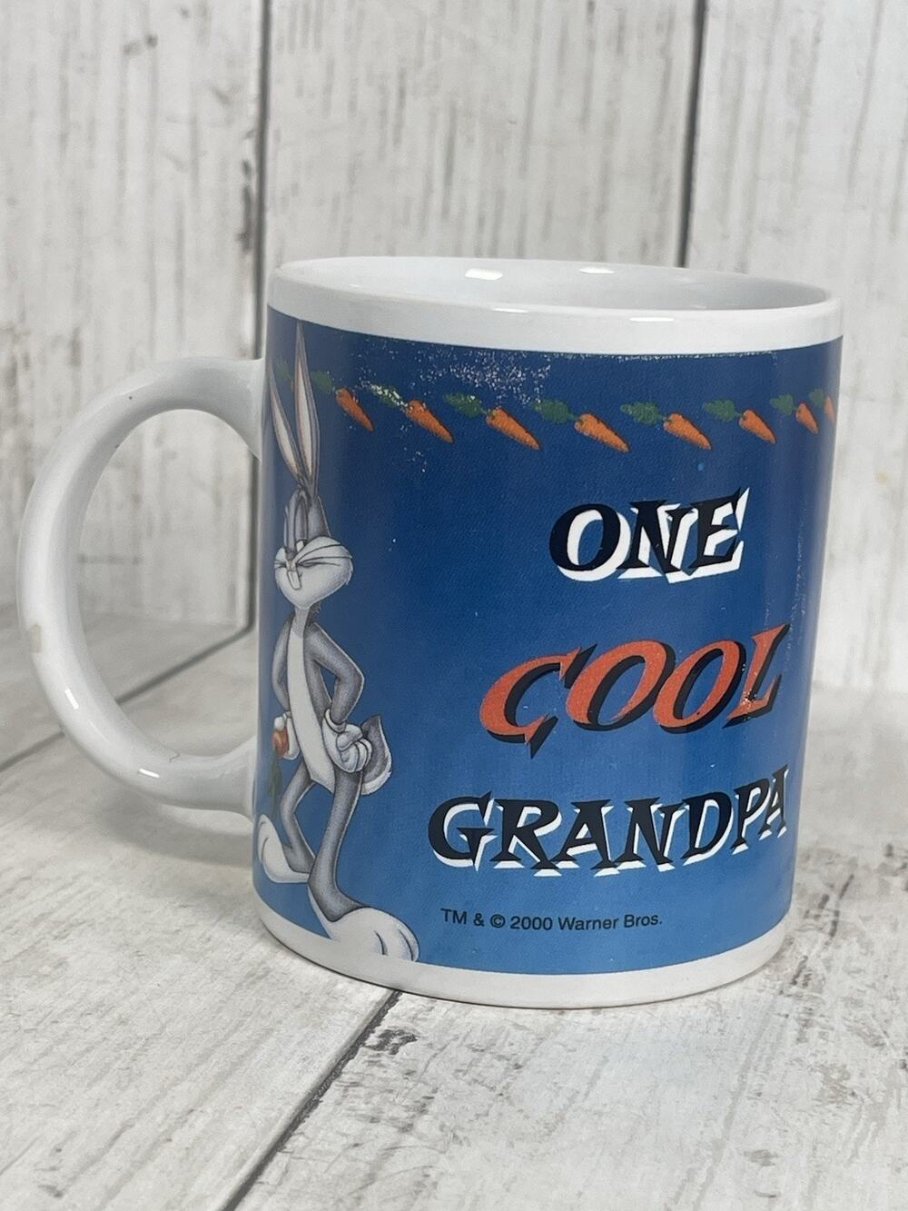 Warner Bros One Cool Grandpa Bugs Bunny Coffee Cup Or Mug Collectible VTG 2000